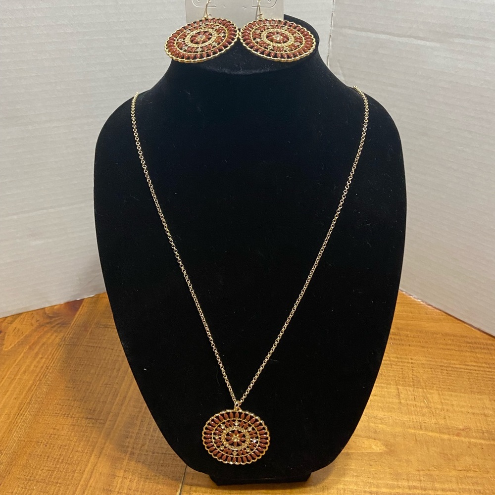 Lane Bryant pendant necklace and matching earrings